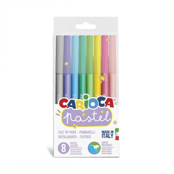Carioca Pastel Süper Yıkanabilir Keçeli Kalem 8'Li