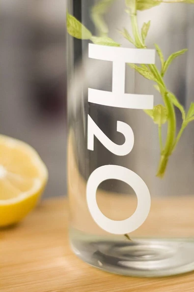 H2o Borosilikat Cam Matara Vakum Kapaklı Su Şişesi Suluk Beyaz 1000 ML - 2