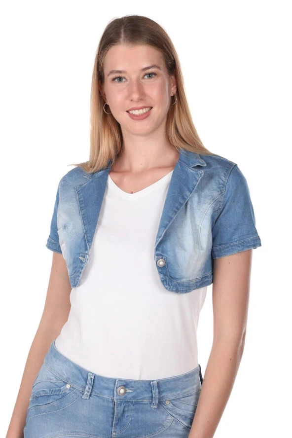 Blue White Kadın Bolero
