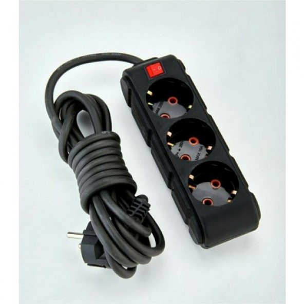 UFO Anahtarlı Elektrik 3 Metre Renkli Üçlü Topraklı Kablolu Topraklı Grup Priz ürün görseli 1