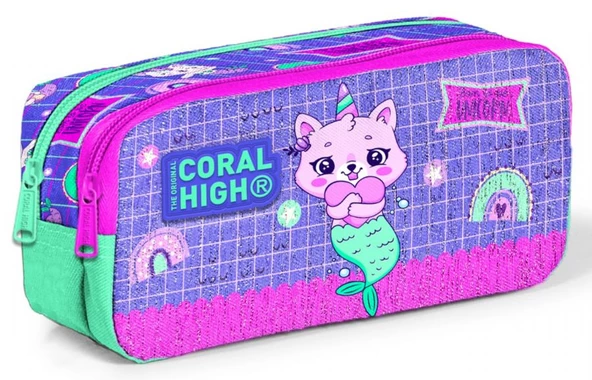 Coral High Yeşil Mavi Unicorn Kız Çocuk Beslenme Çantası Seti - Resim 3