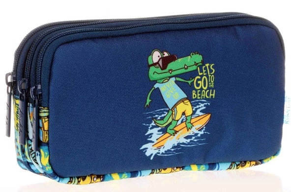 Kaukko Lacivert Timsah İlkokul Sırt Çantası ve Kalemlik Seti - Erkek Çocuk - Resim 3