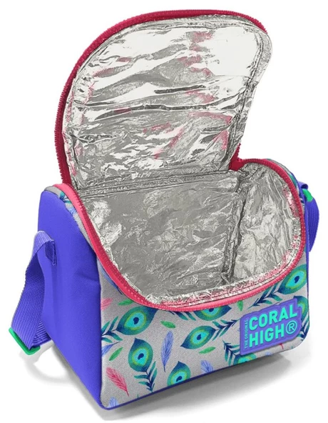 Coral High Kız Çocuk Pembe Yeşil Tavuskuşu Okul Beslenme Çantası - Thermo Yalıtımlı - Resim 2