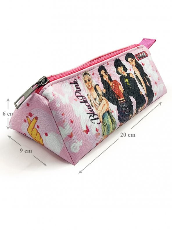 BlackPink Kalem Kutusu Black pink Üçgen Kalemkutu Jumbo Vegan Deri Kalemlik - Resim 4