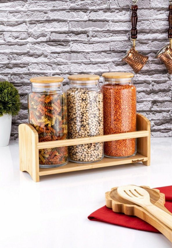 Bambum Bench 4 Parça Standlı Baharatlık Seti Büyük B4632 - 2