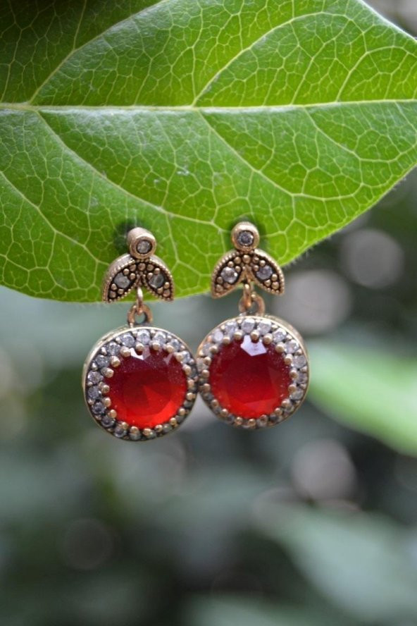 STONEAGE Yakut ve Zirkon Taşlı Otantik Bayan Küpe - 2