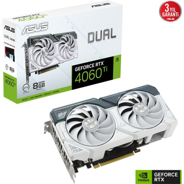 ASUS  DUAL-RTX4060TI-O8G-WHITE NVIDIA ürün görseli 1