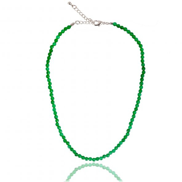 STONEAGE Bayan Kolye Yeşil Jade Ceyt Doğal Taş Dengeleyici ve İyileştirici - Resim 3