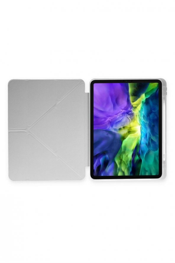 Peeq iPad Pro 12.9 2018 Kılıf Kalemlikli Tri Folding Smart Katlanabilir Standlı 360 Tam Koruma Kılıf - 2