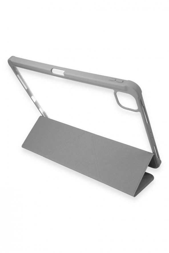 Peeq iPad Pro 12.9 2018 Kılıf Kalemlikli Tri Folding Smart Katlanabilir Standlı 360 Tam Koruma Kılıf - 7