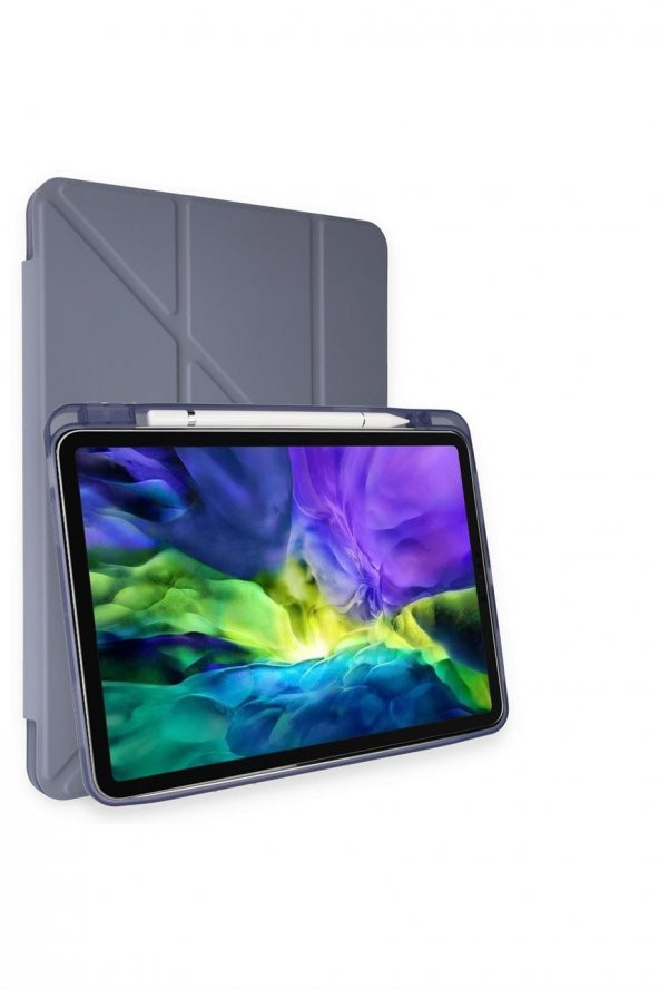 Peeq iPad Pro 11 2018 Kılıf Kalemlikli Tri Folding Smart Katlanabilir Standlı 360 Tam Koruma Kılıf - 9