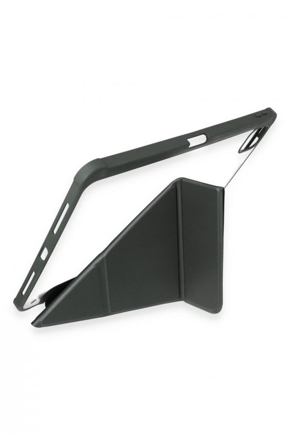 Peeq iPad Pro 12.9 2020 Kılıf Kalemlikli Tri Folding Smart Katlanabilir Standlı 360 Tam Koruma Kılıf - 5