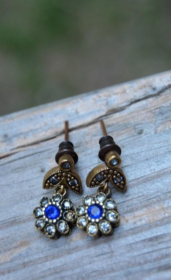 STONEAGE Safir ve Zirkon Taşlı Otantik Bayan Küpe ürün görseli