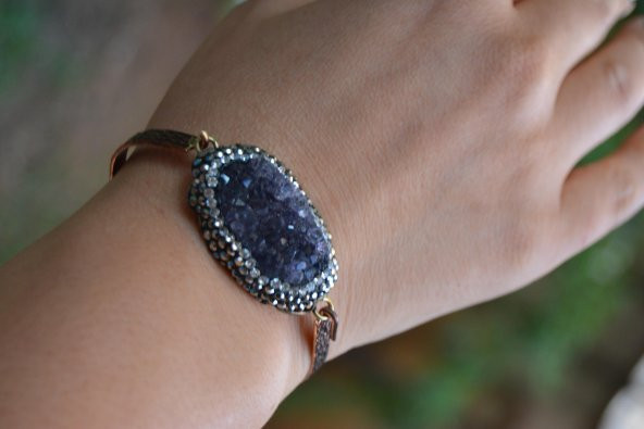 STONEAGE JEWELLERY El Yapımı Ametist Doğal Taş Bileklik - Resim 3