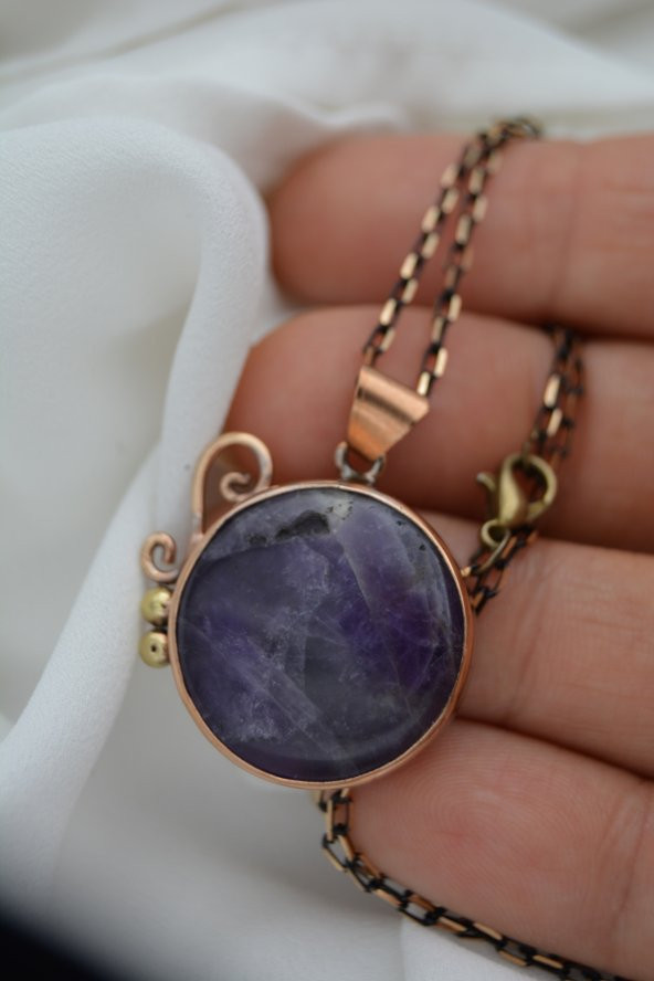 STONEAGE AMETİST TAŞLI ÖZEL TASARIM KOLYE ürün görseli