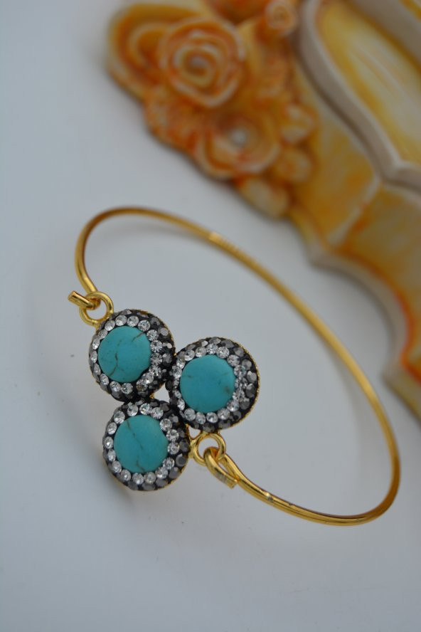 STONEAGE TURKUAZ TAŞLI TASARIM BİLEKLİK ürün görseli