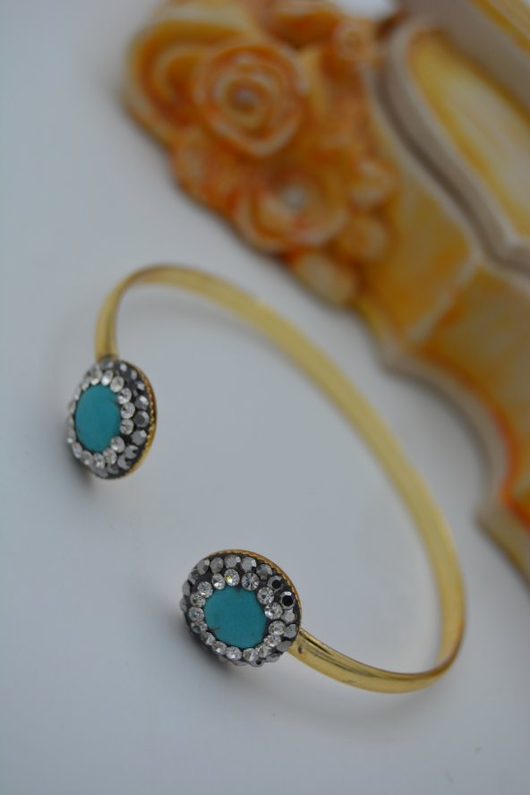 STONEAGE TURKUAZ TAŞLI TASARIM BİLEKLİK ürün görseli