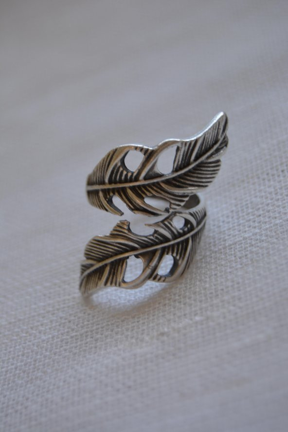 STONEAGE Antik Gümüş Bohem Bayan Yüzük Bedensizdir Ayarlanabilir - Resim 4