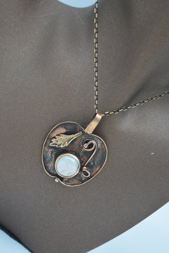 STONEAGE GERÇEK İNCİLİ ELMA FİGÜRLÜ KOLYE - Resim 2