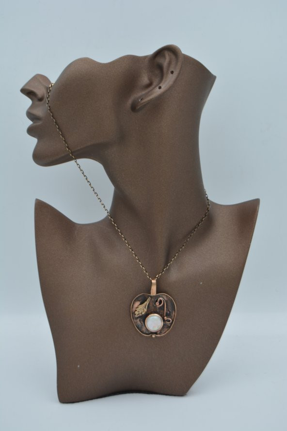 STONEAGE GERÇEK İNCİLİ ELMA FİGÜRLÜ KOLYE - Resim 3