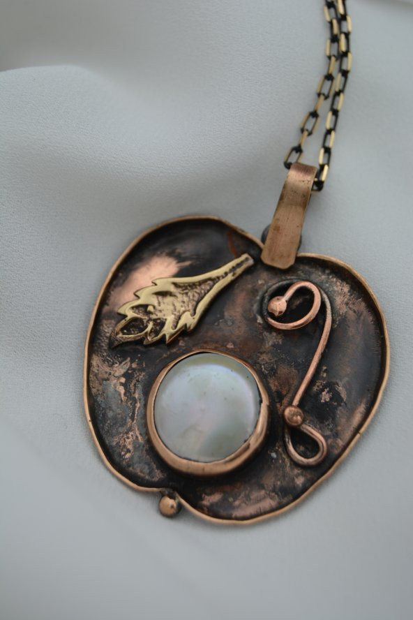 STONEAGE GERÇEK İNCİLİ ELMA FİGÜRLÜ KOLYE - Resim 4