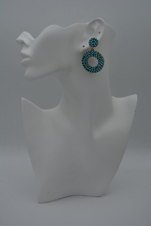 STONEAGE TURKUAZ TAŞLI BÜYÜK KÜPE - 3