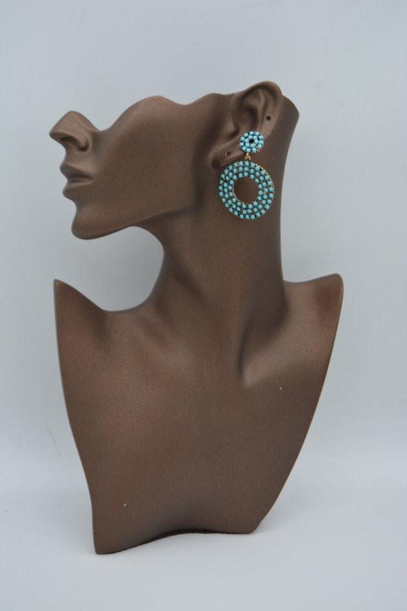 STONEAGE TURKUAZ TAŞLI BÜYÜK KÜPE - 4