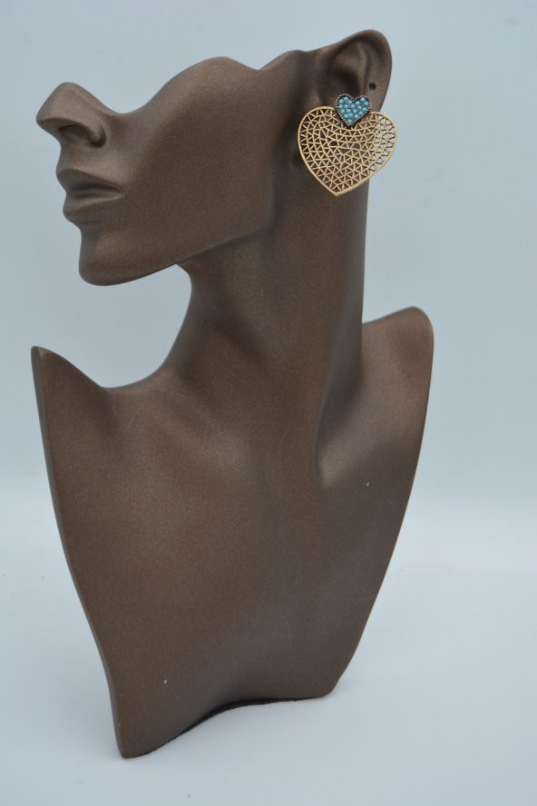 STONEAGE TURKUAZ TAŞLI KALP KÜPE - Resim 2