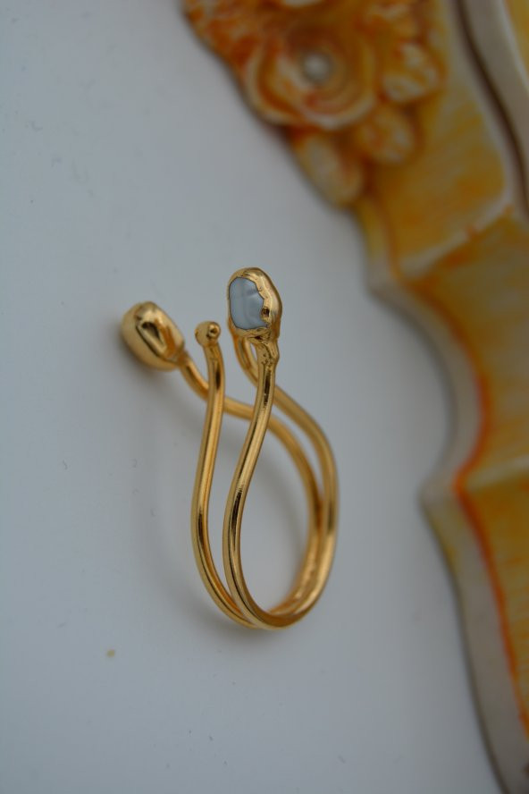 STONEAGE JEWELLERY Tohum İncili Ayarlanabilir Özel Tasarım Bayan Yüzük ürün görseli