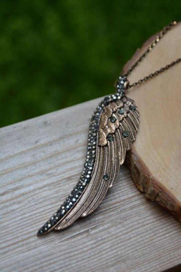 STONEAGE JEWELLERY El Yapımı Melek Kanat Bayan Kolye - 2