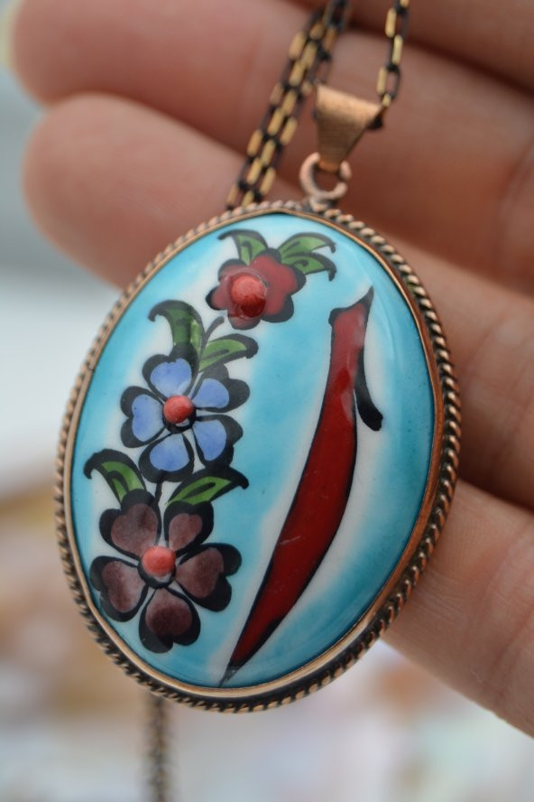 STONEAGE ELİF FİGÜRLÜ EL YAPIMI KOLYE - Resim 4