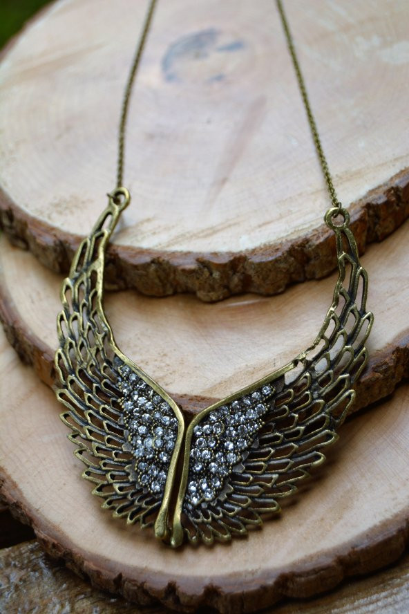 STONEAGE Bronz Melek Kanadı Bayan Kolye - Resim 2