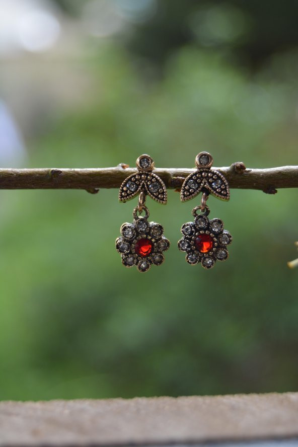 STONEAGE Yakut ve Zirkon Taşlı Bayan Otantik Küpe - 7