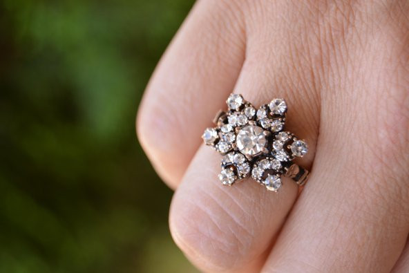 STONEAGE Kar Tanesi Ayarlanabilir Bayan Yüzük - Resim 2