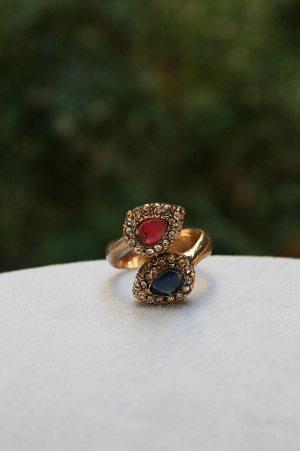 STONEAGE Yakut ve Safir Taşlı Ayarlanabilir Kadın Yüzük