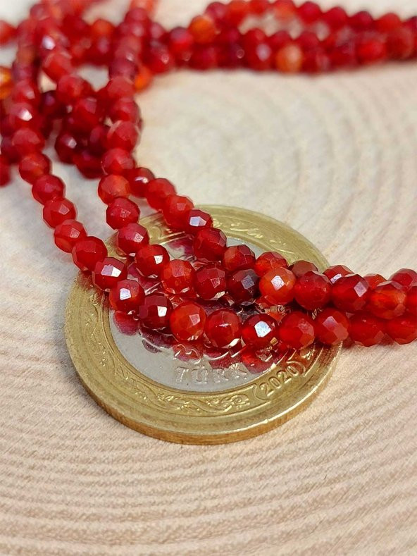 Akik Taşı YARIM Dizi 3mm (17cm uzunluğundadır) (41290) ürün görseli