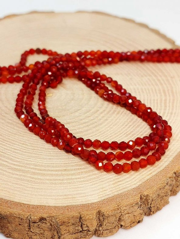 Akik Taşı YARIM Dizi 3mm (17cm uzunluğundadır) (41290) - Resim 2