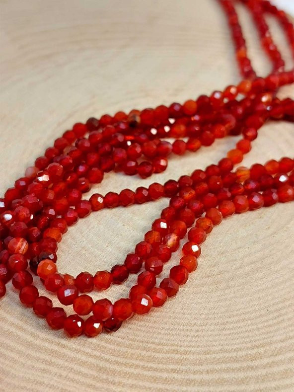 Akik Taşı YARIM Dizi 3mm (17cm uzunluğundadır) (41290) - Resim 3