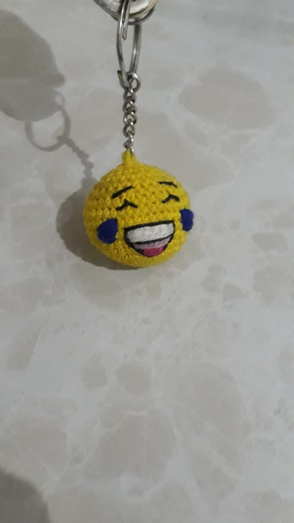 Gülen Surat Emoji Amigurumi Anahtarlık Oyuncak - 2