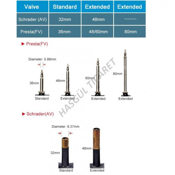 Hsgl Bisiklet  İç Lastik 29 x 2.50 -3.00 Presta FV-47 Kutulu LSI 510 - 5