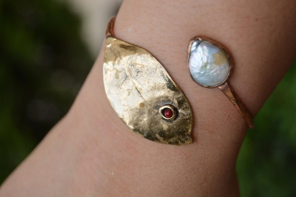 STONEAGE El Yapımı Barok İnci Bayan Bileklik - Resim 3