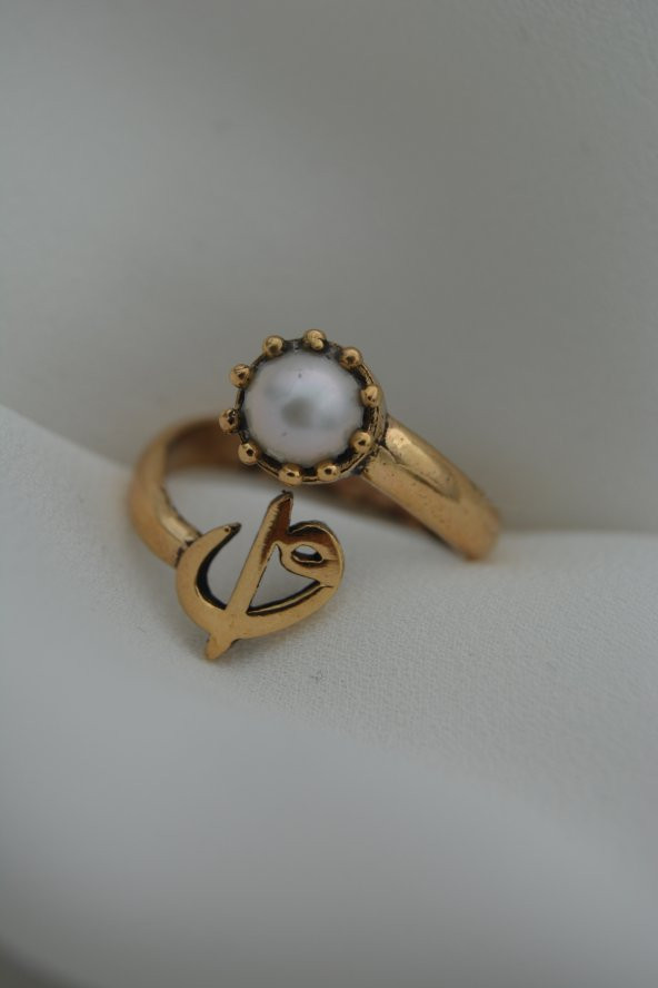 STONEAGE ELİF VAV İNCİLİ YÜZÜK - Resim 2