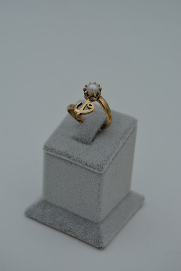 STONEAGE ELİF VAV İNCİLİ YÜZÜK - Resim 4