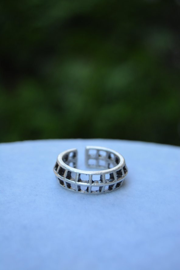 STONEAGE Antik Gümüş Bohem Unisex Ayarlanabilir Yüzük - Resim 3