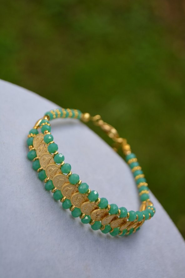 STONEAGE Altın Kaplama Tuğralı Tasarım Bayan Bileklik - Resim 2