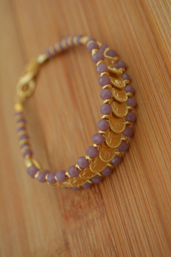 STONEAGE Bileklik Altın Kaplama Çek Kristali - Resim 2