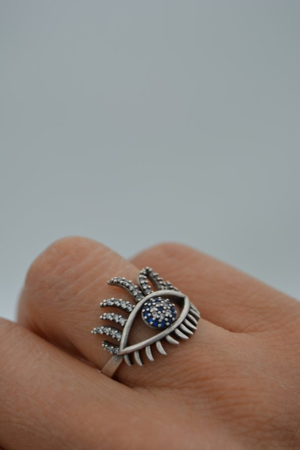 STONEAGE Bayan Yüzük Nazar Boncuklu Ayarlanabilir Bohem Tarz - Resim 5