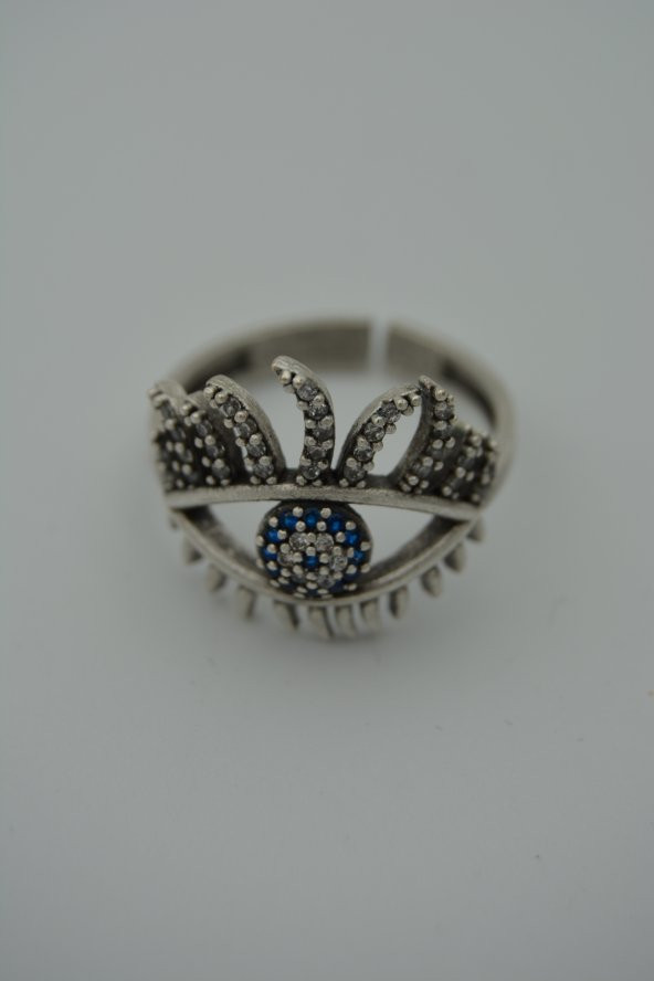 STONEAGE Bayan Yüzük Nazar Boncuklu Ayarlanabilir Bohem Tarz - Resim 7