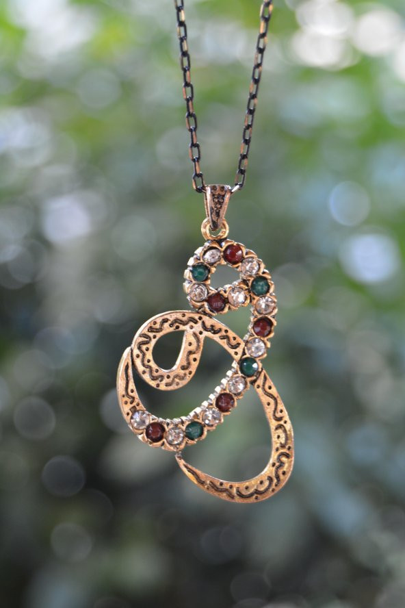 STONEAGE Çift Vav Bayan Kolye Zincir Hediyeli - Resim 3