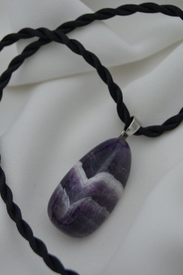 STONEAGE TAMBURLANMIŞ BLOK AMETİST KOLYE ürün görseli